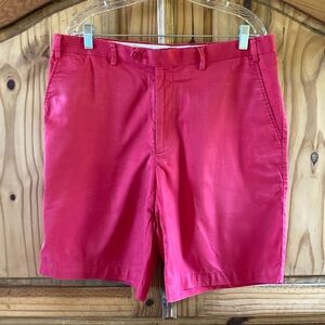 Mens T. Harris London red flat front chino Bermuda shorts size 36